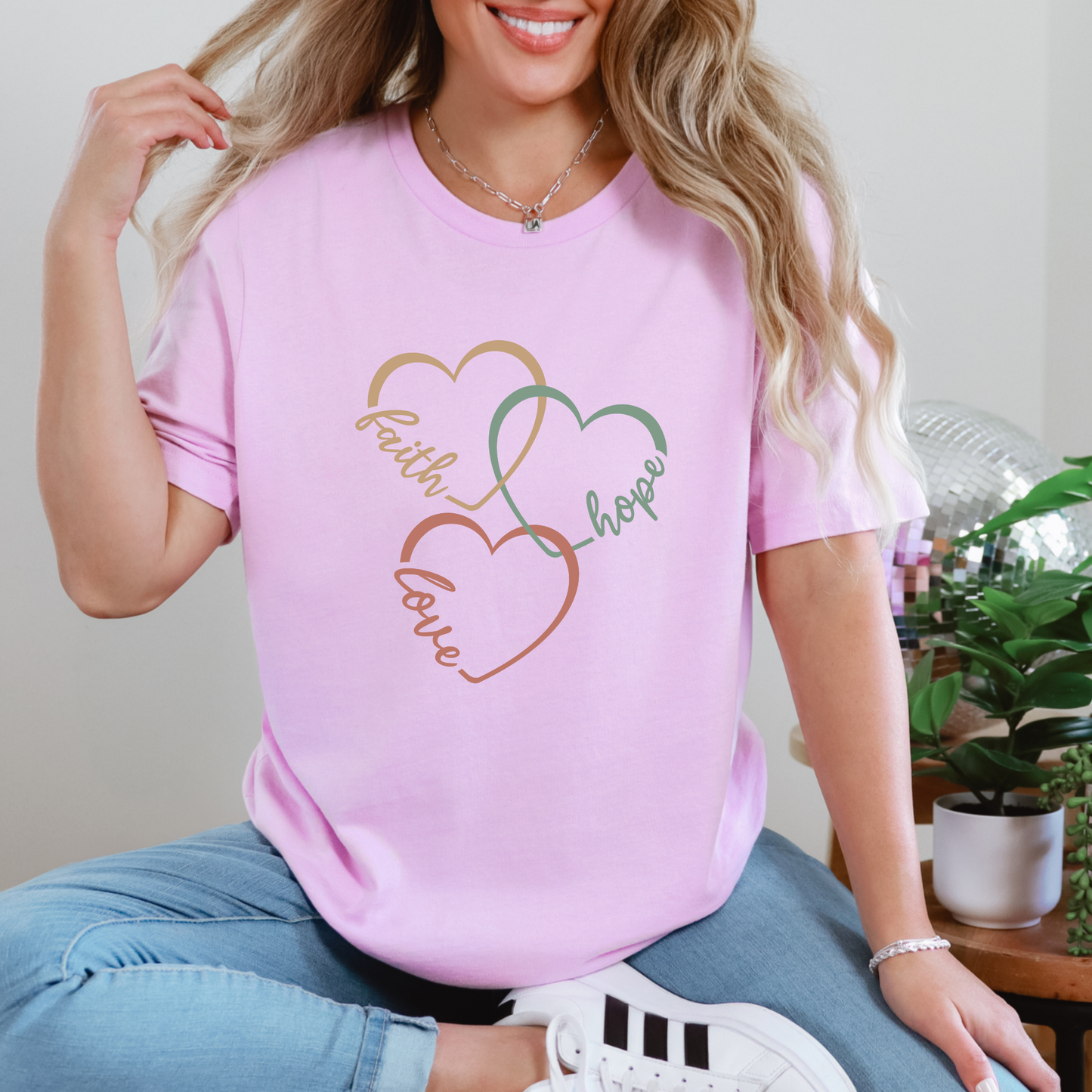 Faith Hope Love Hearts Graphic Tee