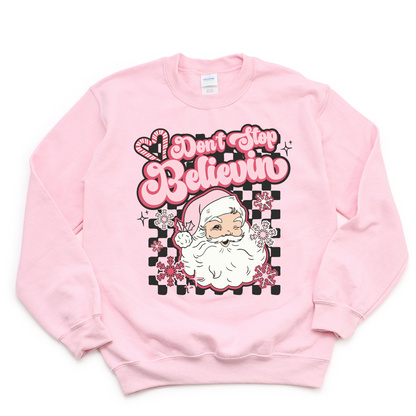 Pink Santa Don't Stop Sweatshirt